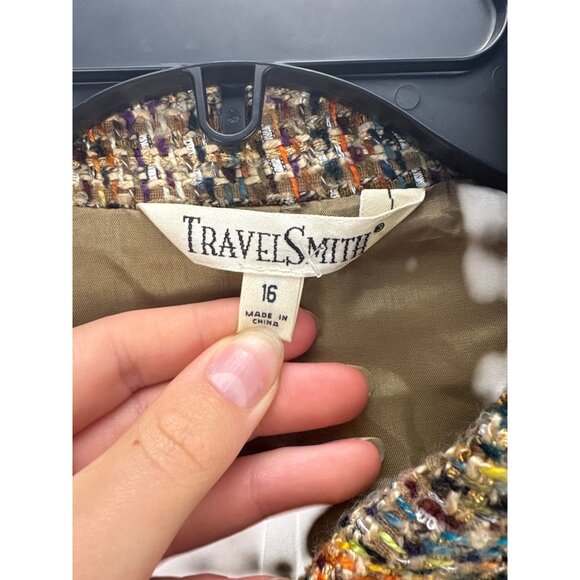 TravelSmith Women's Jacket Size 16 Multicolor Tweed Blazer Coat Business Casual - Picture 3 of 7